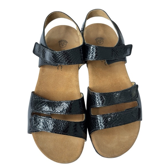 Vionic Valencia Orthaheel Comfort Sandals Size 9 EU 40 Black Croc Embossed - Picture 15 of 15